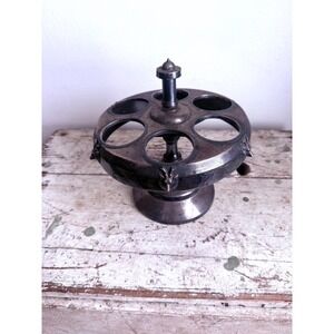 Vintage Cruet Caddy, Condiment Tray, Art Deco Silver Metal Centerpiece Decor